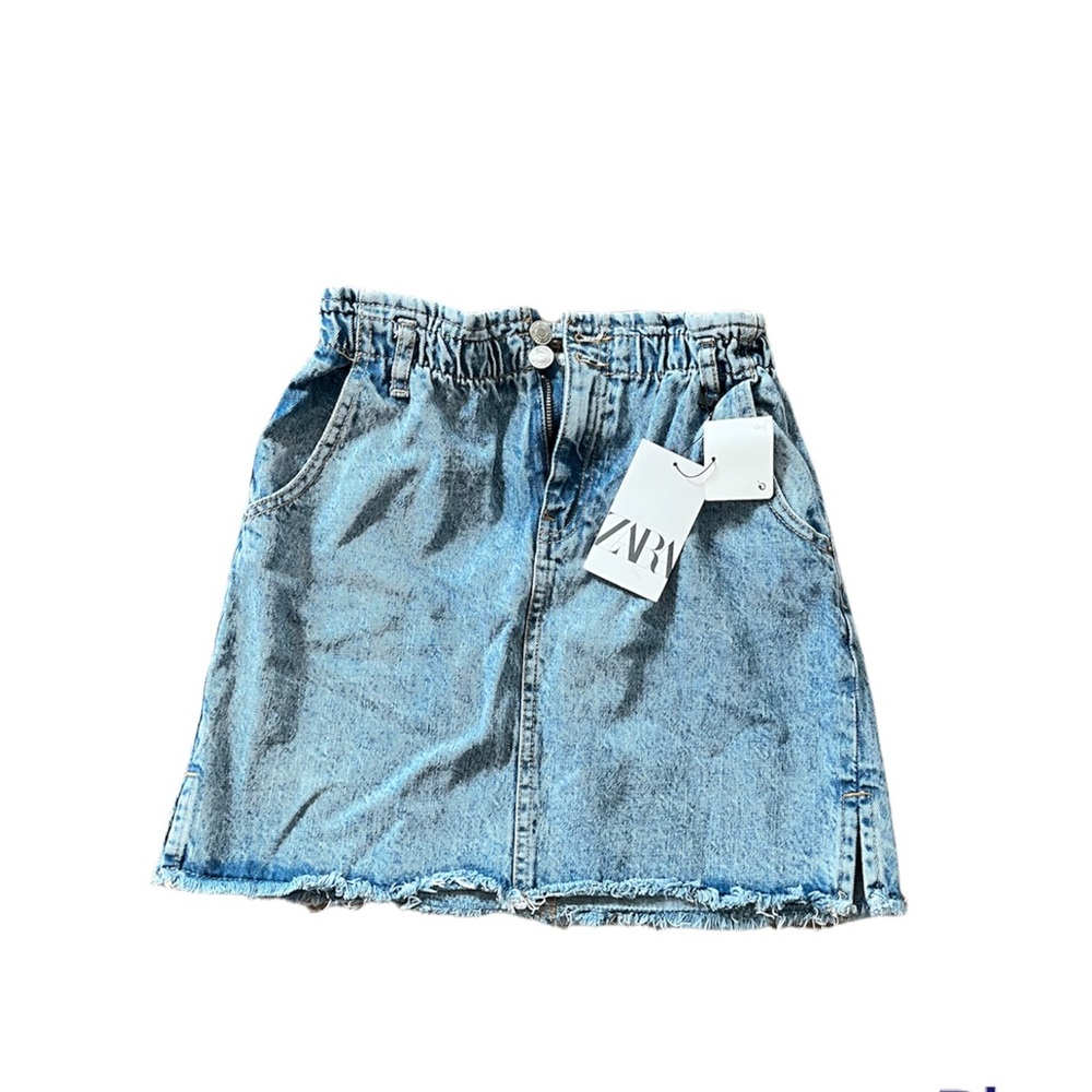 Zara Blue Denim Skirt Size XS Girls 13-14Y A-Line Mini Jean Skirt Juniors Women - Picture 2 of 5